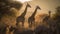 Capture the essence of the wild as you encounter a group of giraffes, their elongated necks and soulful gazes drawing you into