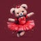 Capture the playfulness and magic of a cute ballerina teddy bear