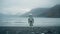 Captured Spontaneity: A Robot On The Beach Of A Norwegian Lake