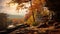 Capturing The Crag Autumn Splendor: A Hotorealistic Shot With Canon Eos-1d X Mark Iii
