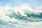 Capturing the Power of the Ocean: A Vibrant Pencil Rendering of