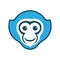 capuchin monkeys head blue logo