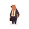 Capybara businessman flat cartoon isolated on white background. Vector illustration