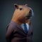 Capybara in classic suit by Generative AI