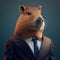 Capybara in classic suit by Generative AI