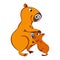 Capybara Cub Waiting for a Baby Brother or Sister vector illustration