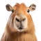 Capybara face isolated. Illustration AI Generative