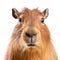 Capybara face isolated. Illustration AI Generative