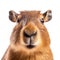 Capybara face isolated. Illustration AI Generative