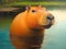 Capybara funny animal. Cute mammal illustration