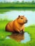 Capybara funny animal. Cute mammal illustration