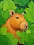 Capybara funny animal. Cute mammal illustration