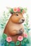 Capybara funny animal. Cute mammal illustration
