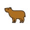 Capybara isolated. guinea pig Vector illustration