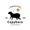 capybara logo vector outline silhouette art icon