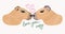 Capybara. Love concept. Two carybaras kissing. Vector isolated illustration