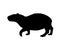 Capybara vector silhouette illustration isolated on white background.