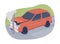 Car accident 2D vector isolated illustration