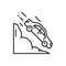 Car accident, collision or damage thin line icon