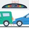Car accident flat illustration isolated