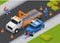 Car Accident Isometric Composition