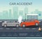 Car Accident on the road. Transporation Infographic.