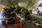 Car accident scene inside a tunnel, firefighters rescuing people from cars