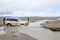 Car across the river in Tibet