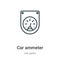 Car ammeter outline vector icon. Thin line black car ammeter icon, flat vector simple element illustration from editable car parts