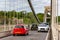 Car approaching toll gate at Clifton Suspension Bridge, UK