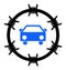 Car Arrest Raster Icon Flat Illustration