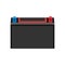 Car auto battery front view vector icon. Equipment transportation black accumulator volt. Service vehicle repair