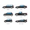 Car automobile body type names vector flat isolated icons set