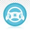 Car / automobile steering wheel or driving wheel flat icon for apps or websites