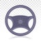 Car / automobile steering wheel or driving wheel flat icon on a transparent background