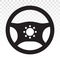 Car / automobile steering wheel or driving wheel flat icon on a transparent background