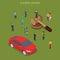 Car automobile vehicle auction flat 3d isometric vector