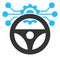 Car Autopilot Scheme Raster Icon Illustration