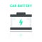 Car battery, accumulator icon in flat style