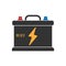 Car battery icon with colored plus and minus terminals