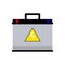 Car battery icon on white background. Vector isolated electricity accumulator