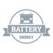 Car battery logo, simple gray style