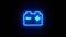 Car Battery neon sign appear in center and disappear after some time. Loop animation of blue neon symbol