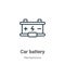 Car battery outline vector icon. Thin line black car battery icon, flat vector simple element illustration from editable