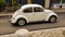 Car beatle retro white in Ioannina city greece
