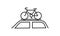 Car and bicycle icon,  line color vector illustration