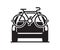 Car and bicycle icon,  line color vector illustration