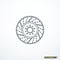 Car brake disc rotor icon. Vector illustration