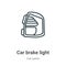 Car brake light outline vector icon. Thin line black car brake light icon, flat vector simple element illustration from editable