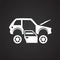 Car breakdown icon on black background for graphic and web design, Modern simple vector sign. Internet concept. Trendy symbol for